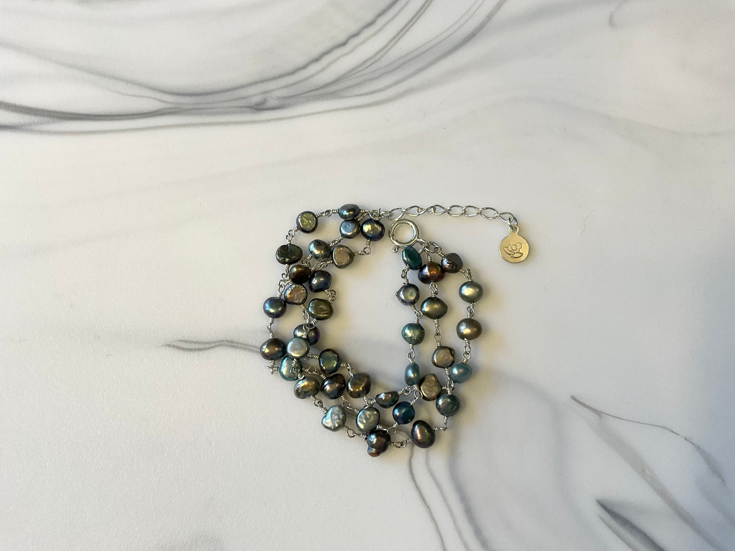 Peacock Pearl Chain Bracelet