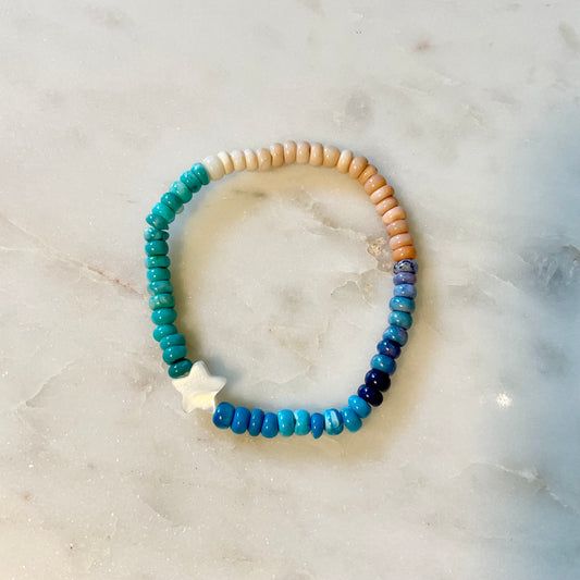 Opal Stretchy Bracelet with Star - small size
