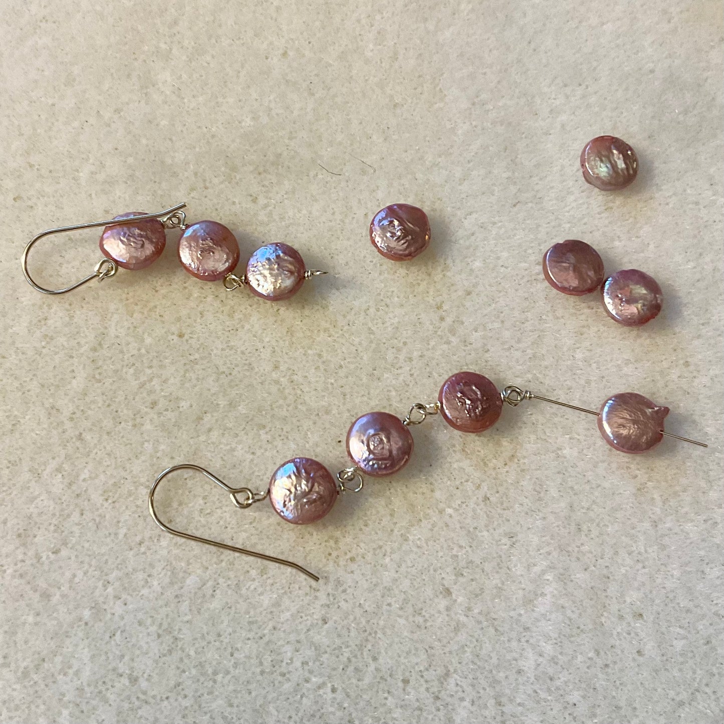 Rose Gold Pearl Drop Earrings