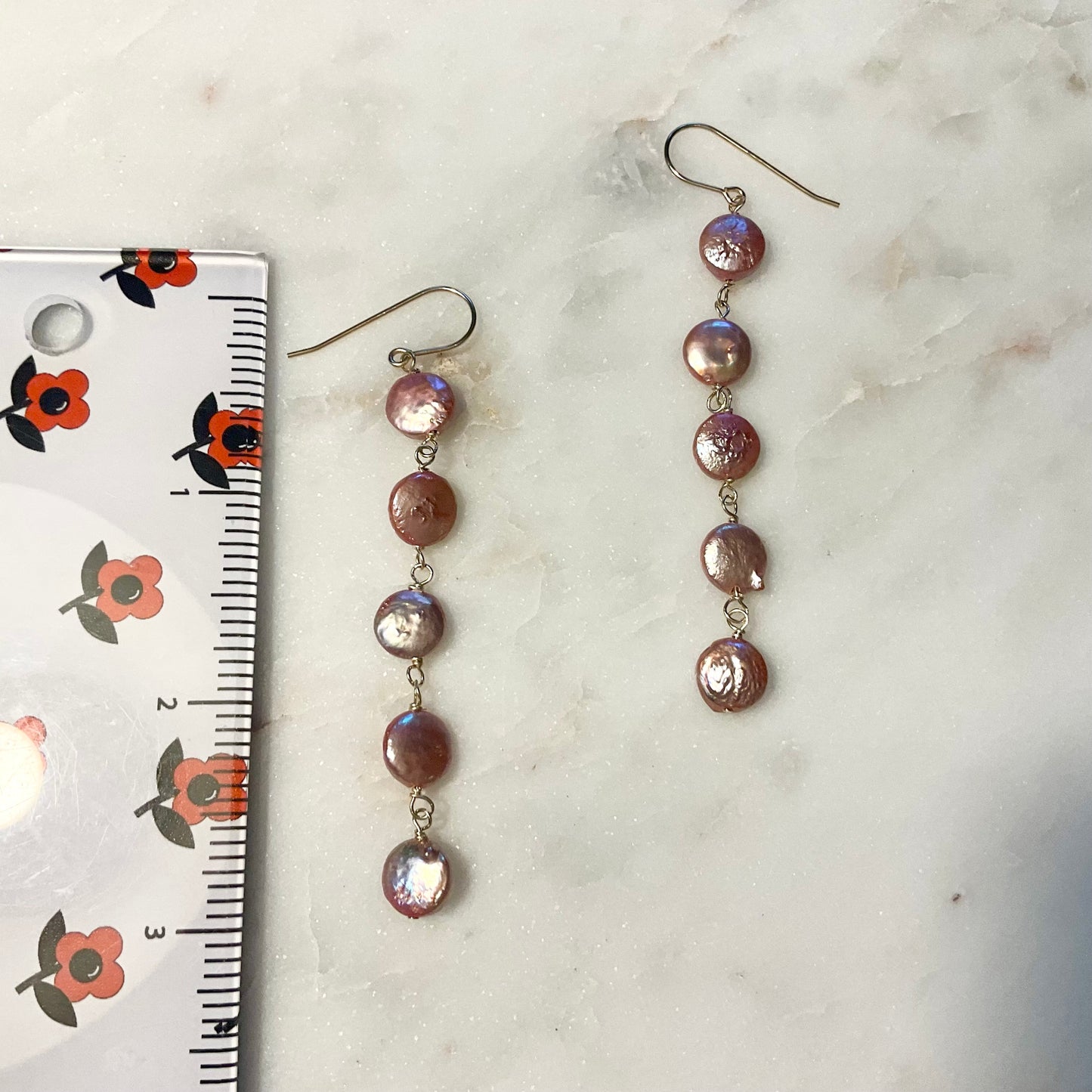 Rose Gold Pearl Drop Earrings